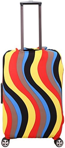 DFXIU Washable Foldable Luggage Cover Protector Fits 20/24/28 Inch Suitcase Covers (S(18"-20"), Stripe)