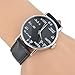 Sourts Lover Girl Artificial Leather Band Math Formula Dial Wrist Quartz Analog Watch 24cm (Black 3)