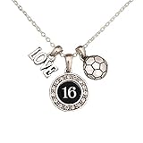 Custom Player ID Soccer Necklace (#16, One Size)
