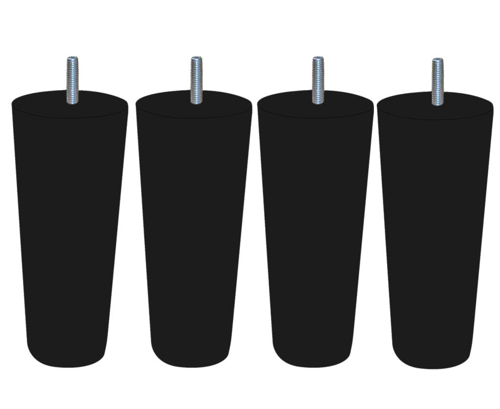 Margot – Cottage Conical Base 5.5 "X 5.5" Pack of 4 18 cm, Wood, black, 5,5 x 5,5 x 18 cm