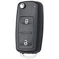 Keymall Flip Key Fob Keyless Entry Remote for VW volkswagen Transporter Amarok 2010 2011 2012 2013 2014 2015 2016 ID48 Chip 315/433Mhz 2Buttons P/N:7E0837202AD 5K0831202AD