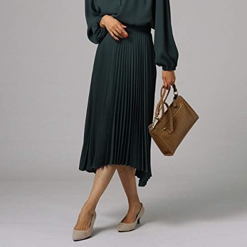 Amazon アンタイトル バックサテンイレギュラーヘムプリーツスカート カーキ 028 02 M スカート 通販