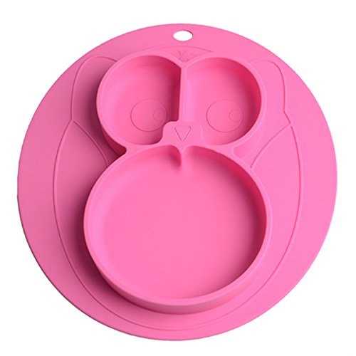 Bela Beno Silicone Placemat + 3 Compartment Plate for Babies, Infants, Toddlers and Kids Suctions To Table | Safe Non-toxic Food Grade Silicone - BPA Free No Smell ( Pinkï¼‰