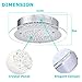AUDIAN Modern Roundness Glass Shade K9 Crystal Bead Ceiling Flush Mount Polished Chrome LED Light for Porch, Balcony, Children's Room, Bathroom - W11H2.8''
