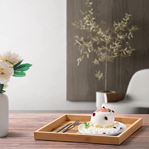 LunaLife Serving Tray Bamboo,Wooden Decorative Vanity Trays, Cheese Platter for Food Breakfast,Tea Coffee,Makeup or Home Decor, Human Face Pattern，11L x 11W