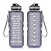 Artoid Mode Motivational Fitness Workout Sports Water Bottle with Time Marker & Measurements | 17oz, 32oz, 48oz | Goal Marked Times Helps You Hydrate - Flip Top Non Leak Design, BPA Free