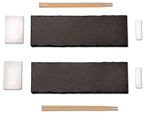 Kesper 38142 - Juego de sushi, 8 piezas, para 2 personas, pizarra