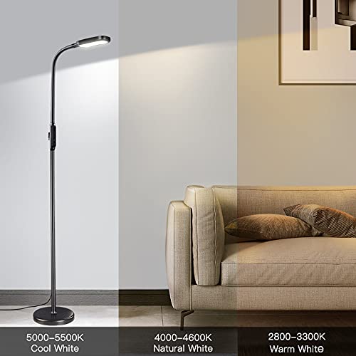 zanvia LED Floor Lamp with 5 Brightness Levels & 3 Color Temperatures