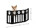 Kleeger Freestanding Folding Dog Gate - For Small Pets. [Paw Deco'r Decorative Design].No Tools Required (Black)