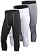 Yuerlian Men's Compression 3/4 Capri Shorts Baselayer Cool Dry Sports Tights 3 Pack
