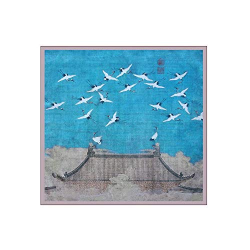 Silk Like Scarf Square Satin Hair Scarf Fashion Crane Neck Scarfs for Women 27'' x 27''