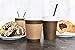 100 Pack - 8 Oz [12, 16, 20] [4 Colors] Disposable Hot Paper Coffee Cups, Lids, Sleeves, Stirring Straws - Mocha Brown