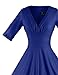 GownTown Womens Dresses V-Neck 3/4 Sleeves 1950s Vintage Dresses Swing Stretchy Dresses