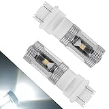 3157 30W High Power SRCK CK LED Tail Brake Reverse White Bulb 3156 4057 (Pack of 2)