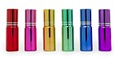 6 Sets Assorted 5ml UV Coated Glass Roller Ball Rollon Bottles Grand Parfums Refillable Glass Bottles with Stainless Steel Rollers for Essential Oil, Serums,Fragrance,