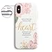 iPhone X Bible Verses Quote Case- Christian Bible Verses Inspirational Pink Floral Proverbs 3:5 Trust in the Lord with all your heart Soft Rubber iPhone X Case