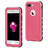 Waterproof Case for iPhone 7 Plus, Merit Shield Series Shockproof Dirt-proof Protective cover, Snow-proof Underwater IP68 Waterproof Case for iPhone 7 Plus (Pink)
