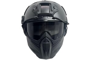 LEJUNJIE MICH Tactical Helmets with Detachable Face Mask Goggles for Airsoft, Paintball and Hunting - Perfect for Outdoor Activities