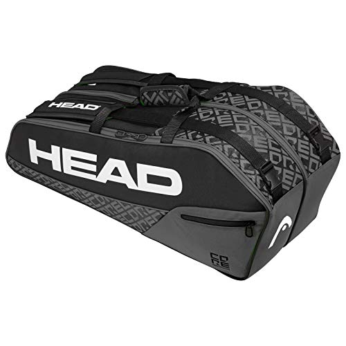 HEAD-Core-6R-Combi-Tennis-Racquet-Bag-6-Racket-Tennis-Equipment-Duffle-Bag-BlackGrey