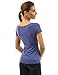 PattyBoutik Women Scoop Neck Empire Waist Raglan Top (Blue Medium)