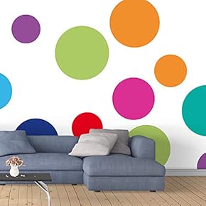 Wall Murals for Bedroom Abstract Colorful Dots Collage Removable Wallpaper Peel and Stick Wall Stickers - 66x96 inches