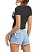 Haola Women's Summer Fashion Lace Up Side Crop Tops Short Tees Girls T Shirts
