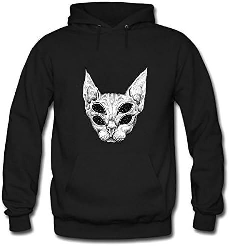 NEEYES Trippy Shpynx Womens Fleece Hooded Sweatshirt Size XXXL Black