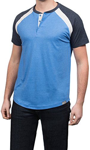 Mtl men s ss colorblock 2 piece raglan henley l blu/ind