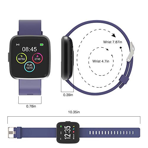 BingoFit Legend Smart Watch Fitness Activity Tracker 1.3'' IPS Color Screen Fitness Watch with Blood Pressure Oxygen Heart Rate Sleep Calorie Monitor Pedometer Watch for Women Men Kids-Blue - Thumbnail 5