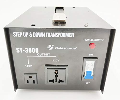 3000W Auto Step Up & Step Down Voltage Transformer Converter, STU-C Series Heavy-Duty AC 110/220V Converter with US Standard, Universal, Schuko AC Outlets & DC 5V USB Port by Goldsource