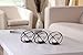 Hosley's Modern Art Hand Made by Artisans 14-Inch Long Black Iron Candleholder with Clear Glass Votive Cups, Set of 3 O9