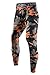 EU Men's Compression Tight Pants Base Layer Running Leggings Camo Orange Large