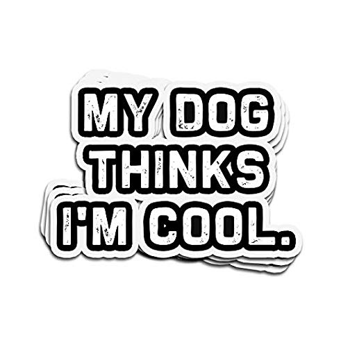 My Dog Thinks I'm Cool Funny Doggy Puppy Lover Im - Sticker Graphic - Auto, Wall, Laptop, Cell, Truck Sticker for Windows, Cars, Trucks at Amazon
