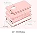 YINLAI iPhone 6 Case, iPhone 6S Case Shockproof 3 in 1 Hybrid Heavy Duty Hard PC Cover Soft Silicone Rubber Bumper Full Body Protective Phone Cases for Girls Women 4.7 inch iPhone 6/6S Rose Gold/Pink