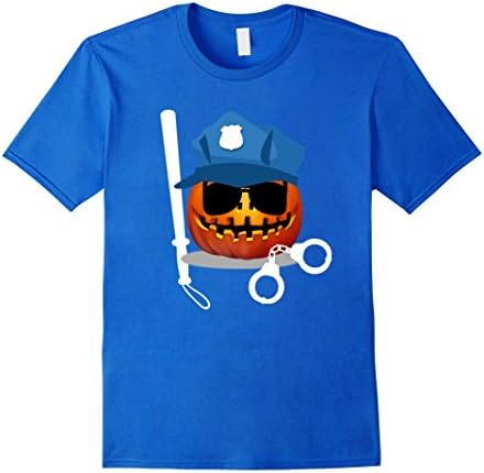 Mens Police Custome Halloween Shirt Small Royal Blue