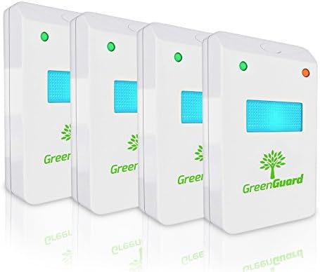GreenGuard Ultrasonic Pest Control (4-Pack)–Indoor Repellant for Mice, Mosquitos, Roaches, Spiders, Insects, &amp; Rodents – Ecofriendly Bug Repeller–Children &amp; Pet Safe, Non-Toxic, UPGRADED