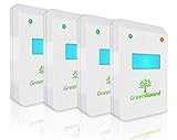 GreenGuard Ultrasonic Pest Control (4-Pack)-Indoor Repellant for Mice, Mosquitos, Roaches, Spiders, Insects, & Rodents - Ecofriendly Bug Repeller-Children & Pet Safe, Non-Toxic, UPGRADED