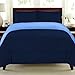 Sweet Home Collection 3 Piece Reversible Polyester Microfiber Goose Down Alternative Comforter Set with Pillow Shams, King, Navy/Regatta