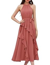 GRACE KARIN Women's Flowy Summer Dress Solid Color