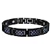 COOLMAN Titanium Magnetic Therapy Bracelet Black Adjustable Bracelet with Blue Carbon Fiber 9.2 Inch Branded Gift Box