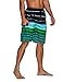 Nonwe Men's Beachwear Quick Dry Holiday Drawstring Striped Beach Shorts Green 36