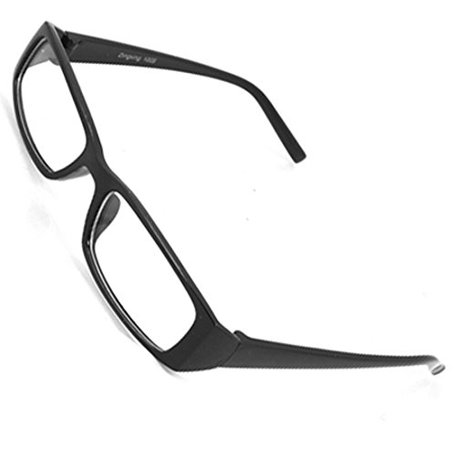 uxcell Men Women Black Plastic Full Rim Frame Clear Lens Glasses