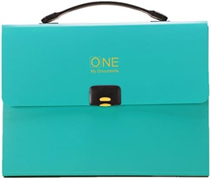 Expanding Accordion File Folder with Buckle Closure Handle and Tabs 13 Pockets A4 Size 2 Colors (Green)