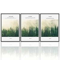 3 Piece Framed Canvas Wall Art Pine Trees in The Mist Canvas Prints Home Artwork Decoration for Living Room,Bedroom - 16