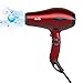BERTA 1875W Tourmaline Ceramic & Negative Ionic Hair Dryer, 2 Speed 3 Heat Settings Cool Button with 4 Attachments, Professional Blow Dryer (Red)