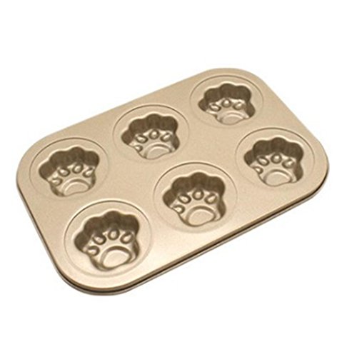 image for ChainSee 6 Cups Creative Carbon Steel Cake Mold Non Stick Pan Tray Mou