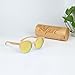 Ynport Mens/Womens Polarized Kat-Eye Bamboo Sunglasses,Wooden Coated Sunglasses, Vintage Eyewear, Floating in Water,for Men and Women