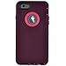 MAXCURY Hybrid Rubber Plastic Impact Defender Rugged Hard Case with Built-in Screen Protector and Belt Clip Holster Compatible for iPhone 6 and iPhone 6s Case (Wine/Fuchsia & Clip)