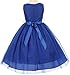 AkiDress V-Neck T-Length Dress with Rhinestone Broach for Little Girls