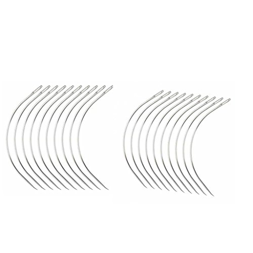 24pcs Silver Hair Extension Curved Weaving Needle for Making Lace Wig Hair Accessories Tools